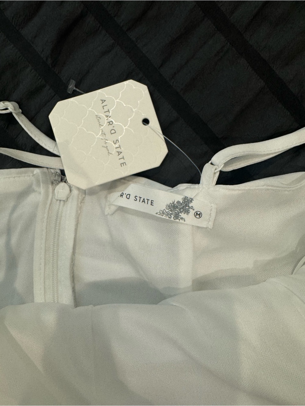 Altar'd State White Spaghetti-Strap Ruched Mini Dress - Picture 4 of 4